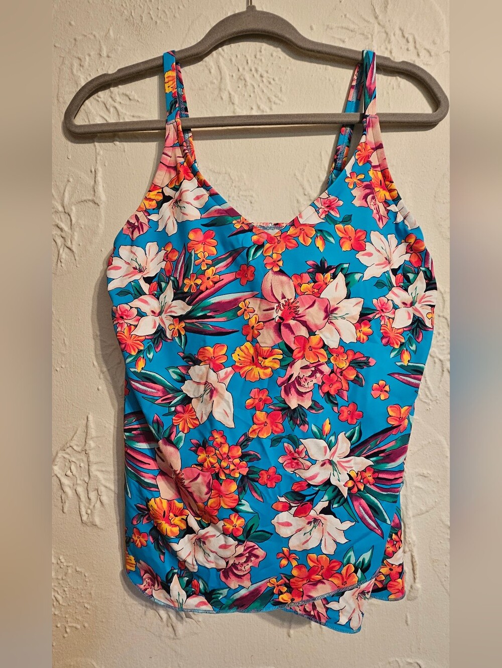 Lands' End Tankini Top Floral Women's Swim NWT S